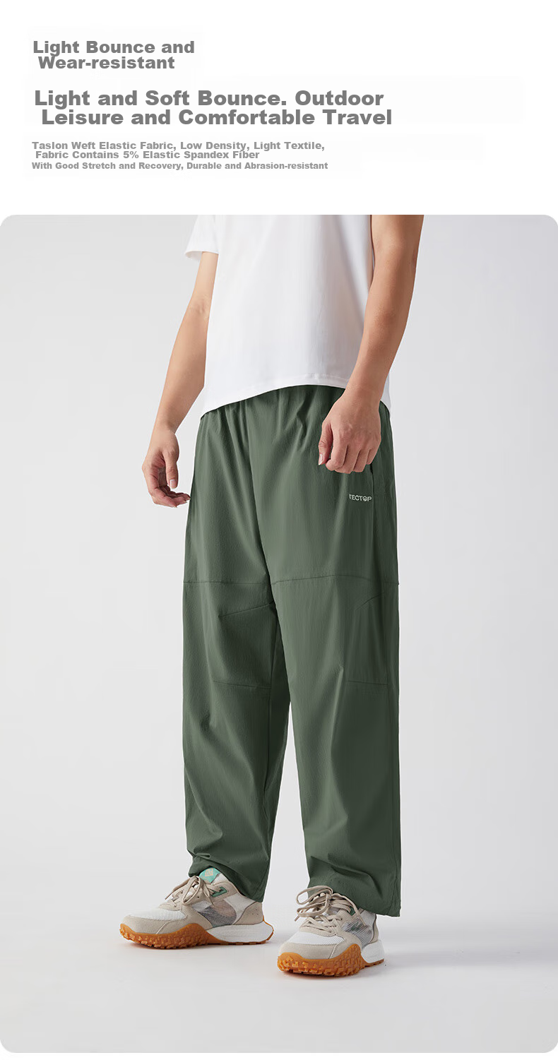 TECTOP Outdoor Lightweight Casual Pants, Woven Men's Trousers 2412213SZ Classic Black M 4