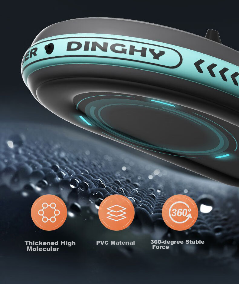 ASORAIN 4-Person Warrior Inflatable Kayak Fishing Lure Boat Thickened Rubber Dinghy Assault Air Cushion Fishing Camping Boat 19