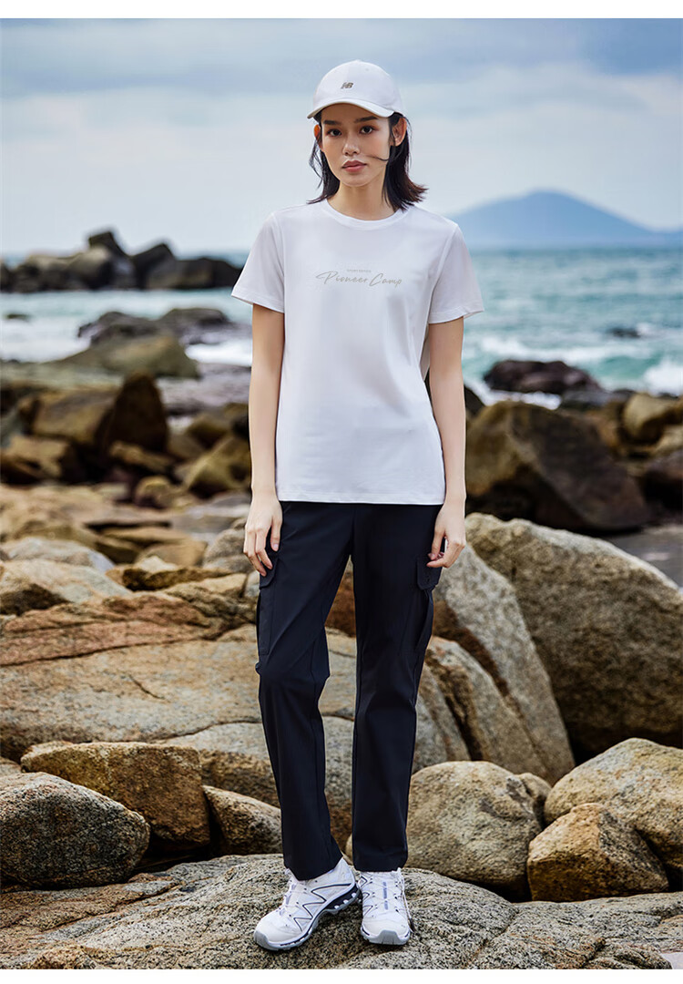 Pioneer Camp Quick-Dry Women's Round Neck T-Shirt, Lightweight Summer Undershirt, Breathable Outdoor Hiking Sports Top, White, M 25