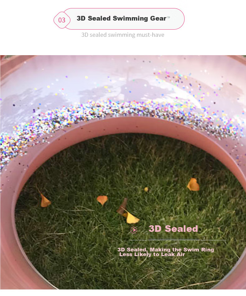 ASORAIN Extra Thick Colorful Swimming Ring with Handles, Armpit Float Life Buoy Cartoon Design for Children And Adults, Men And Women Water Play Inflatable Ring 7