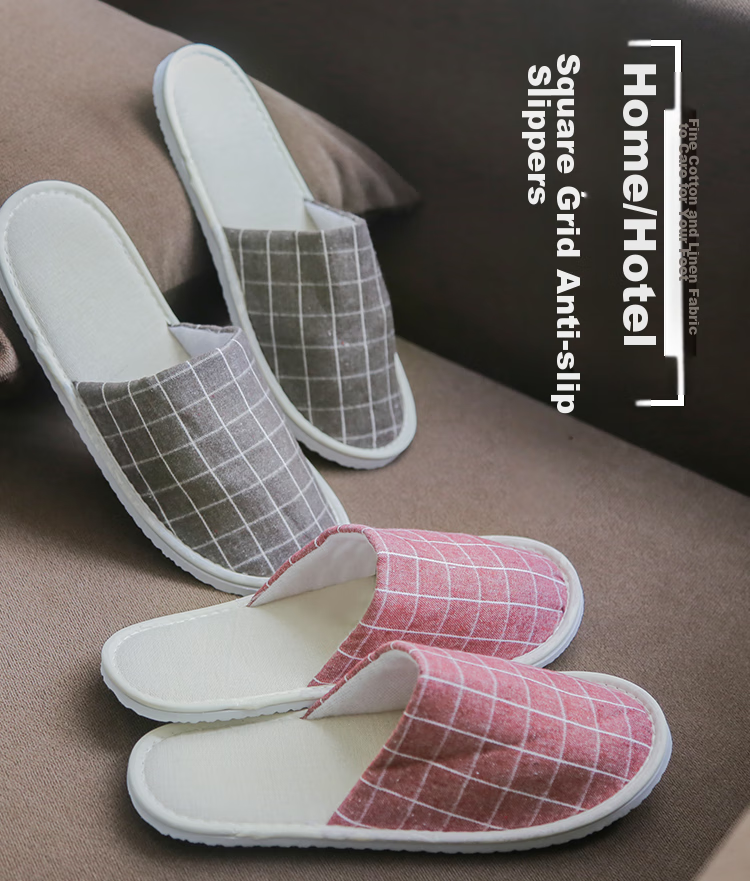 Banzheni Disposable Slippers for Guests, Floor Slippers, Unisex Travel Business Hotel Beauty Salon Non-Slip Linen Cotton Slippers, Mixed Colors, 6 Pairs 3
