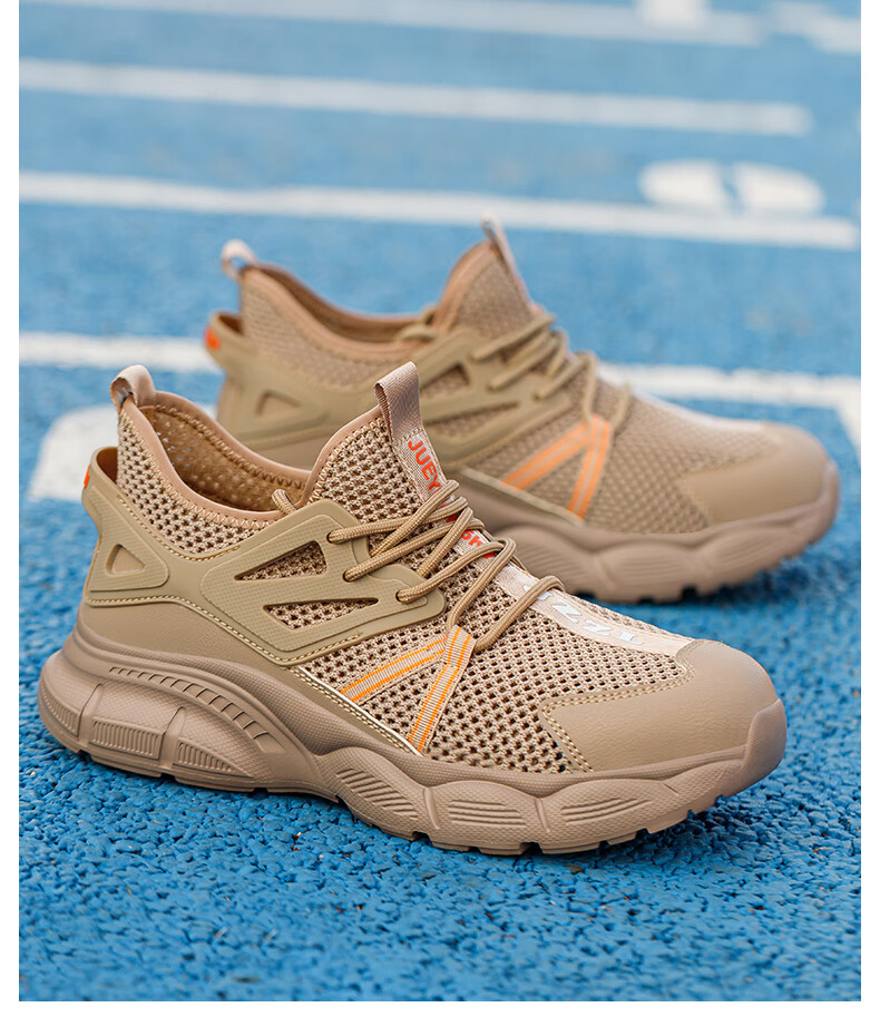 Jiuzhou Wolf Warrior Summer Lightweight Breathable Anti-Smash and Anti-Puncture Safety Shoes 988 Insulated 6kV Camel Mesh Size 40 6