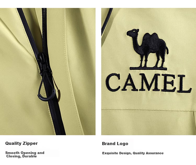 CAMEL Women's Single-Layer Hard Shell Jacket, Waterproof And Windproof Casual Coat for Men And Women, A35BA46074, XXL 17