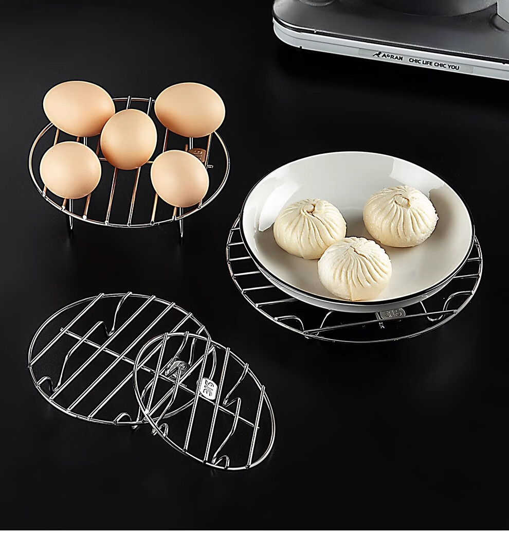 Onlycook 304 Stainless Steel Steamer Rack, Pot Holder, Table Mat, Low And Tall Steamer Rack for Cooking Pots, Small Size 15