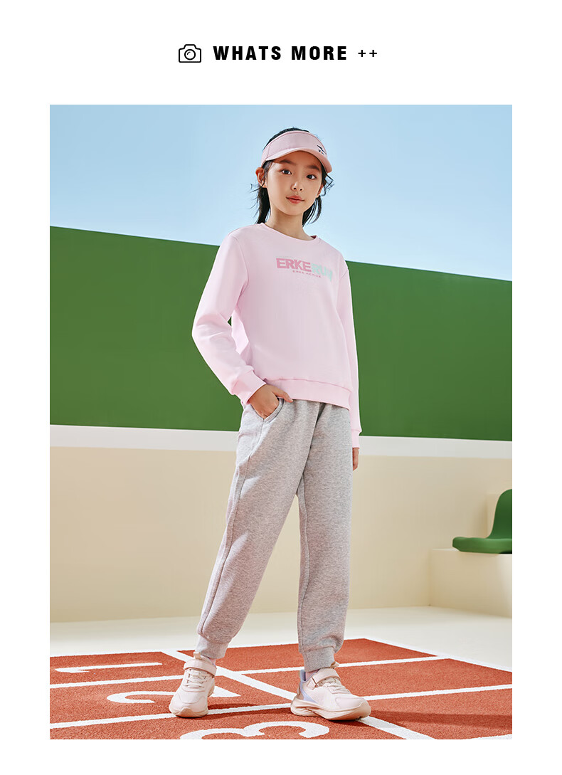 ERKE Children's Clothing, Boys And Girls, Big And Small Kids, Sweatshirt, Winter Thickened Warm Top, Lavender Purple, Size 165 20