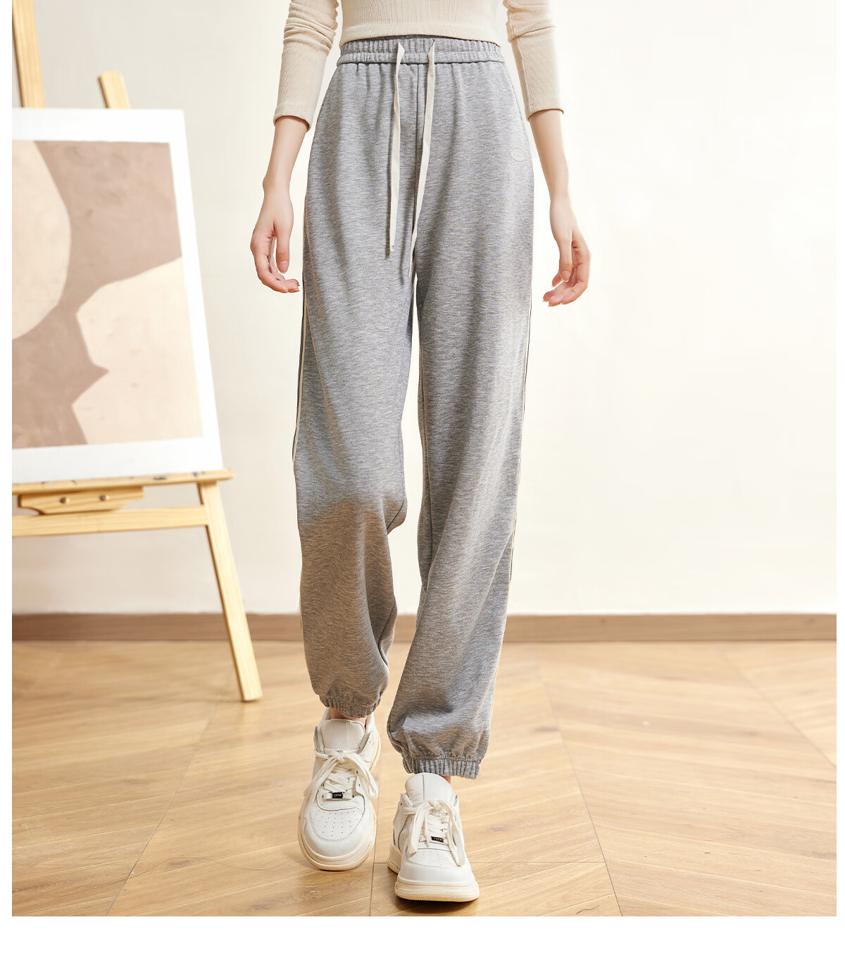 Halo Queen Women's Casual Pants, Spring And Autumn Side Striped Contrasting Color, Drawstring Elastic Waist, Summer Loose-Fitting Sweatpants, New Product H143R1011 55