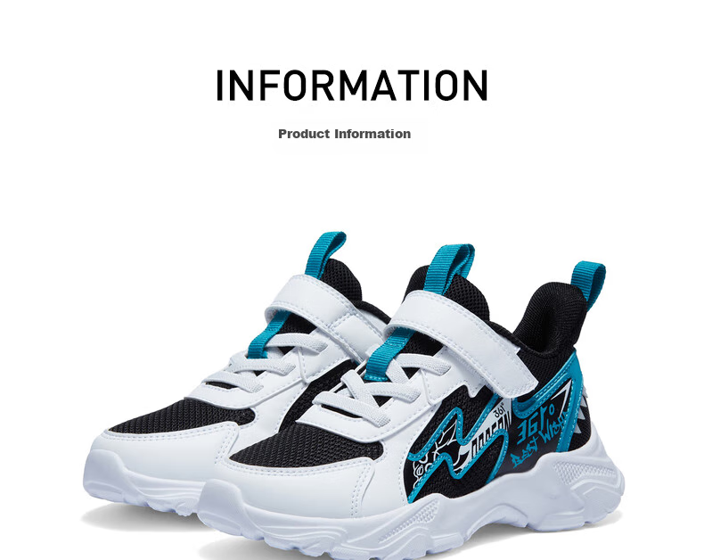 361° Children's Shoes, Boys' Shoes, Summer 2026, Lightweight And Bouncy Toddler Playful Casual Shoes for Kids, Blue, Size 30 28