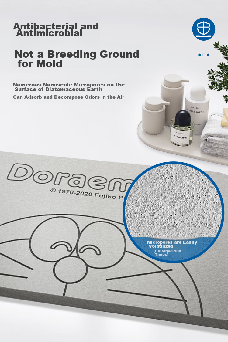 Da Jiang Doraemon Co-Branded Hard Diatom Mud Water-Absorbent Bath Mat Bathroom Door Floor Mat Toilet Mat 39x60cm 13