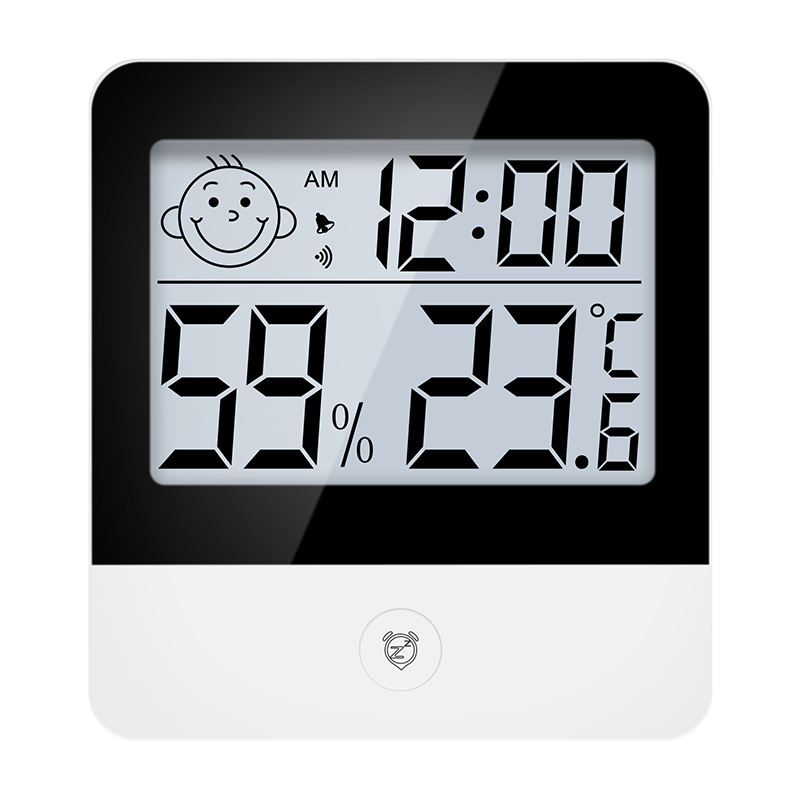CHIGO Indoor Thermometer, Home Alarm Clock, Baby Room Electronic Digital Temperature And Humidity Meter, Temperature Gauge ZG-8033