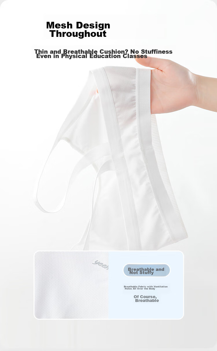 YEEHOO [Mesh Quick-Dry Fixed Cup] Girls' Underwear, Breathable, for Teenagers Aged 12-16, Second Stage Bra 7