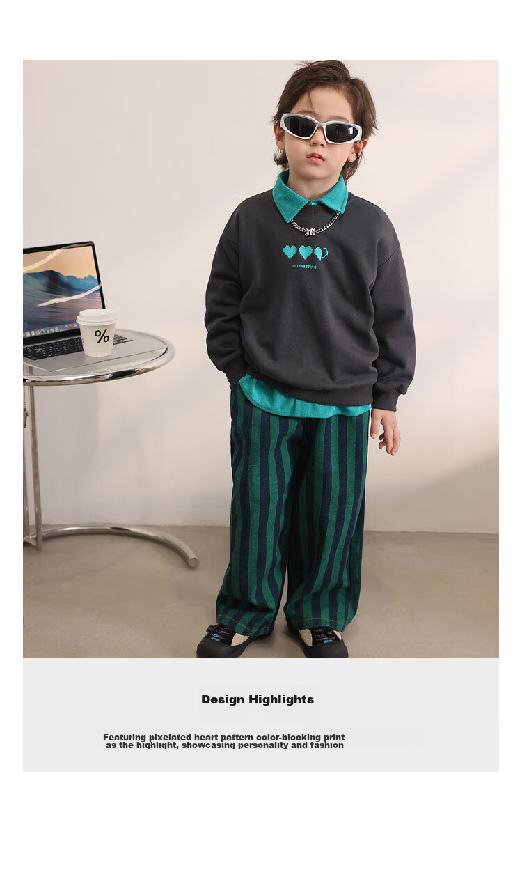 LUSON Chen Da Zhu Boys' Sweatshirt, 2025 Spring And Autumn New Style, Children's Casual Versatile Top, Trendy Children's Clothing 2