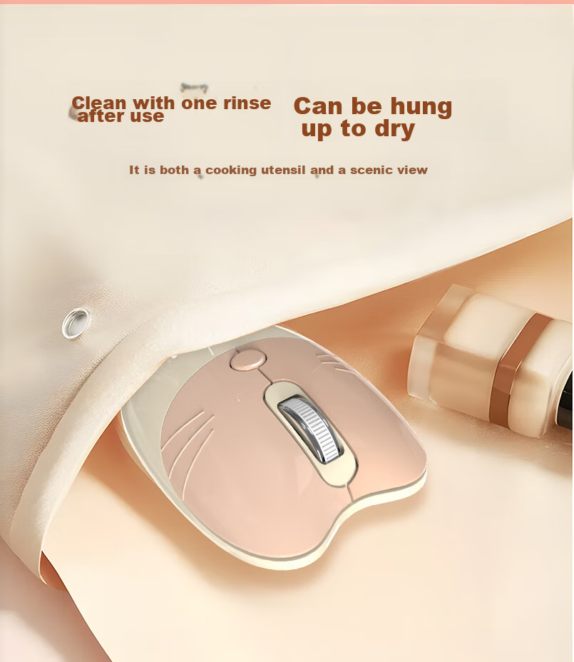 Lenovo Invests in Brand Yinengzhe Wireless Mouse, Quiet And Portable, Gift for Women, Compatible with Desktop/Lenovo Legion/XiaoXin Laptops, Cat Ear Peach Pink N521 10