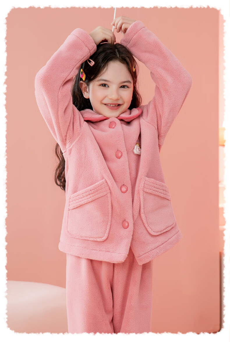 Fenteng Children's Pajamas for Boys, Anti-Static, Thickened Double-Sided Fleece, Warm, Big Kids' Loungewear Q9FJ257940359 38