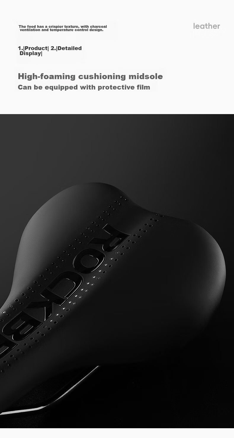 ROCKBROS Bicycle Seat Cushion Comfortable Saddle for Road And Mountain Bikes with Shock Absorption And Thickened Pad Cycling Accessory Black 3