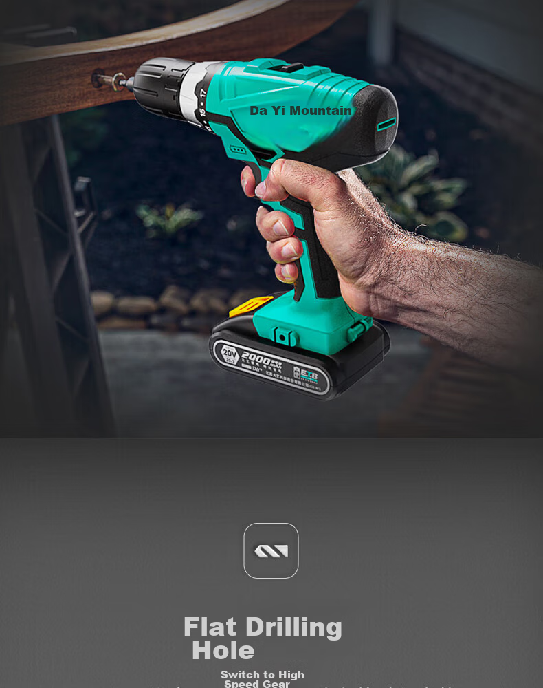 Dayi Electric Drill, Lithium Battery Drill, Electric Screwdriver, Multifunctional Home Power Tool Set, Hand Drill 1028 with Dual Batteries 7