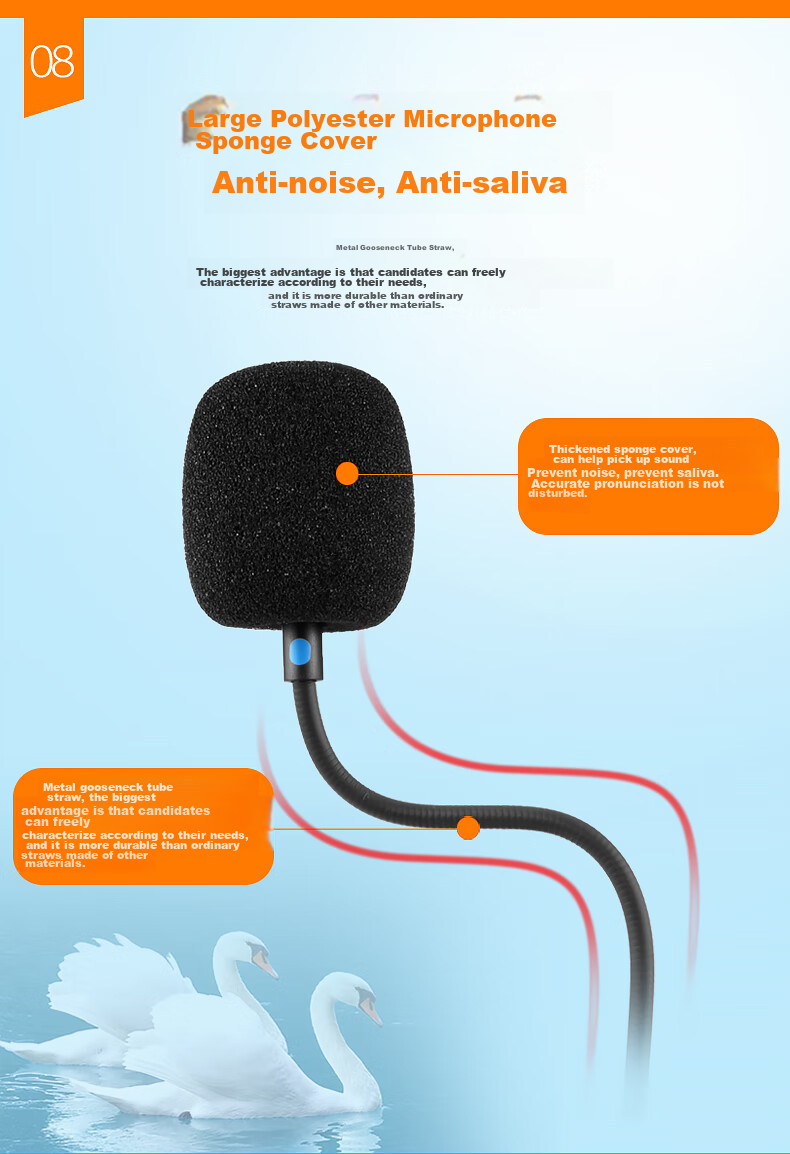DANYIN D9000 English Speaking And Listening Test Headset Computer Earphones for Human-Computer Dialogue, College Entrance Exam, Wired with Microphone, Online Class Noise Reduction Recording 3.5mm Dual Plug 11