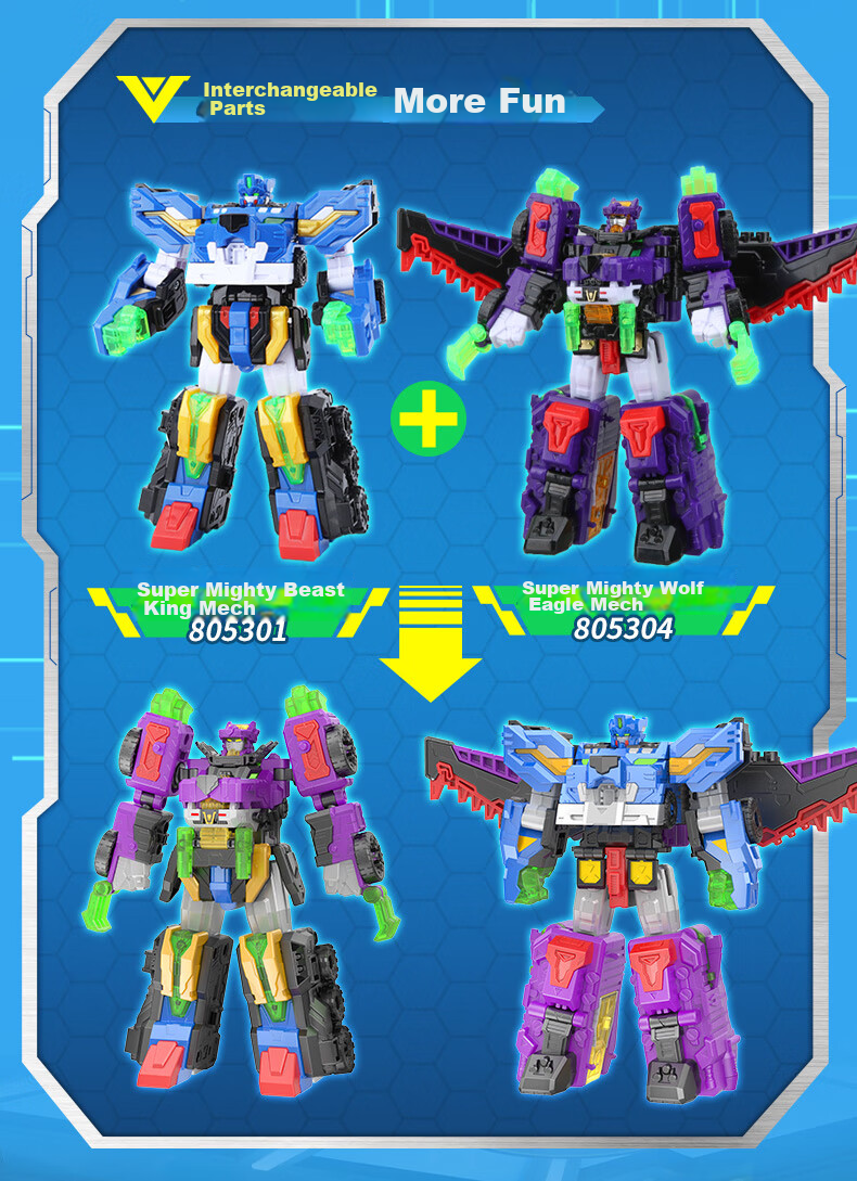 Mini Force X Super Power Beast King Mecha Season 5 Fule Transforming Toy Lion Bull Battle Vehicle Combo Boys Gift 4