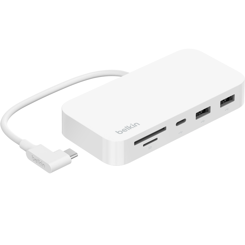 BELKIN Curved Type-C Adapter, Apple IMac Computer Expansion Dock, Six-In TF/SD Card Reader, Laptop USB Ethernet HDMI, Compatible Thunderbolt, INC011