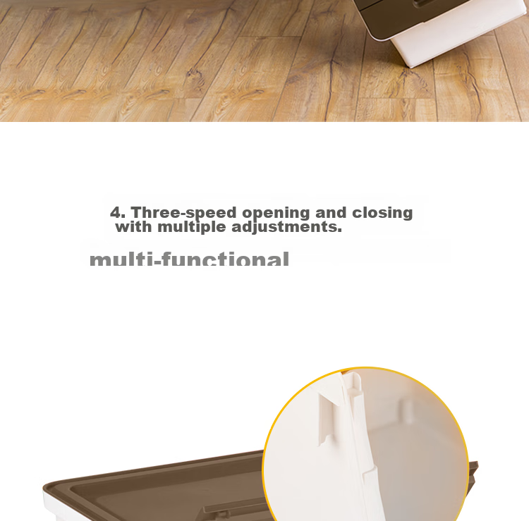CHAHUA Plastic Clothes Storage Box, 34L, Coffee Color, Set of 3, Slanted Opening with Lid, Closet Organizer Box 15
