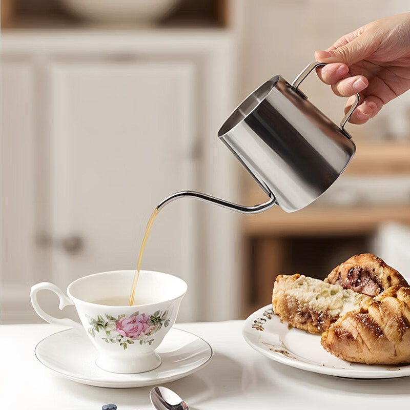CLITON 304 Stainless Steel Pour-Over Coffee Maker, Travel Office Home Use Hanging Ear Coffee Long Spout Thin Mouth Kettle