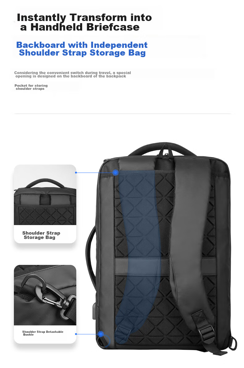 MARK RYDEN Backpack for Men, Multifunctional Briefcase, Business Casual Travel Bag MR9533 Upgraded Version in Elegant Black 7