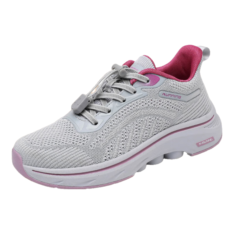 Anglerfish Summer Breathable Mesh Mom Casual Shoes Sports Walking Shoes Elderly Old Beijing Cloth Shoes A6000 Gray 38