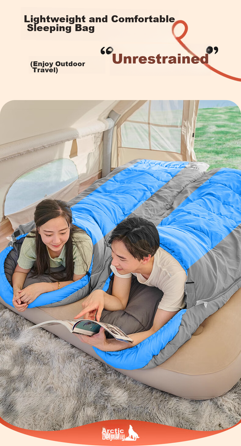 BeiJiLang Sleeping Bag for Adults, Outdoor Travel, Winter And All Seasons, Warm Indoor Camping, Double-Person Dirt-Proof Cotton Sleeping Bag, 1.0KG 8
