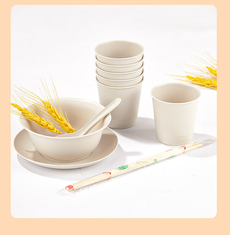 SHUANG YU Disposable Tableware Set for 10 People [Paper Cups + Paper Bowls + Chopsticks] Picnic Camping Disposable Tableware 13