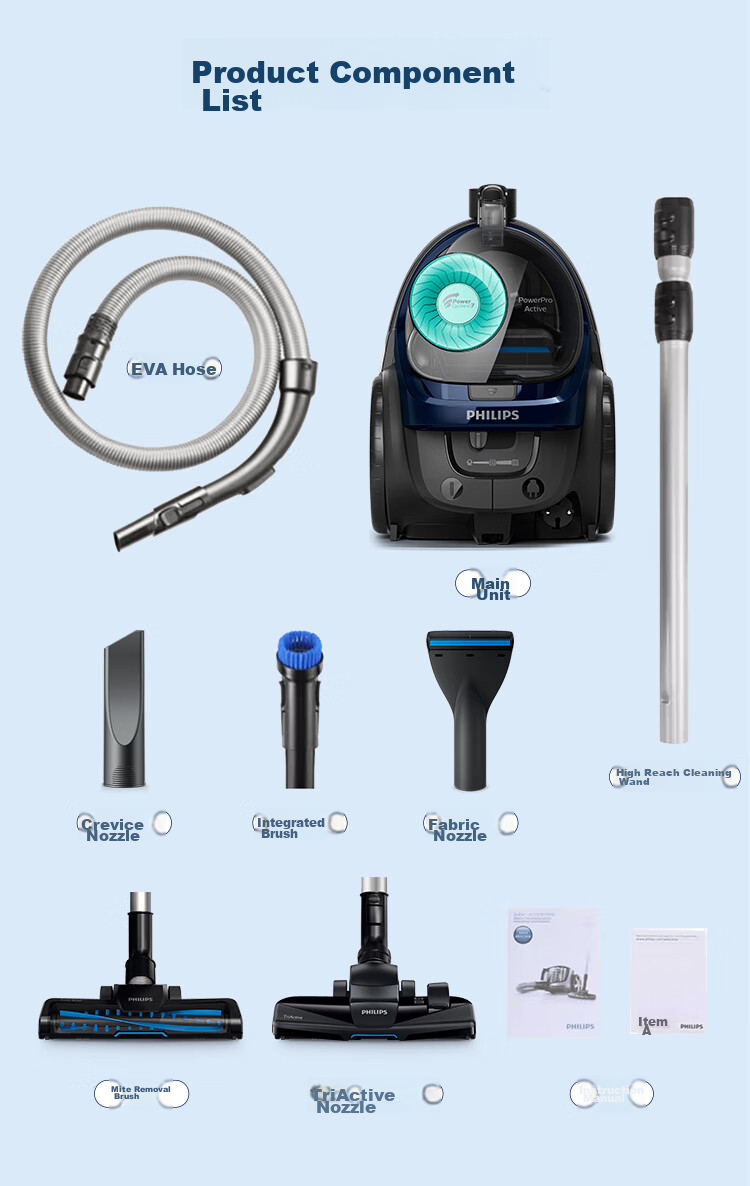 PHILIPS Upright Vacuum Cleaner, Household Cleaning Machine, Powerful High-Wattage, Strong Suction, Dust And Mite Removal, Pet-Friendly, Suitable for Home Use, FC9573 9