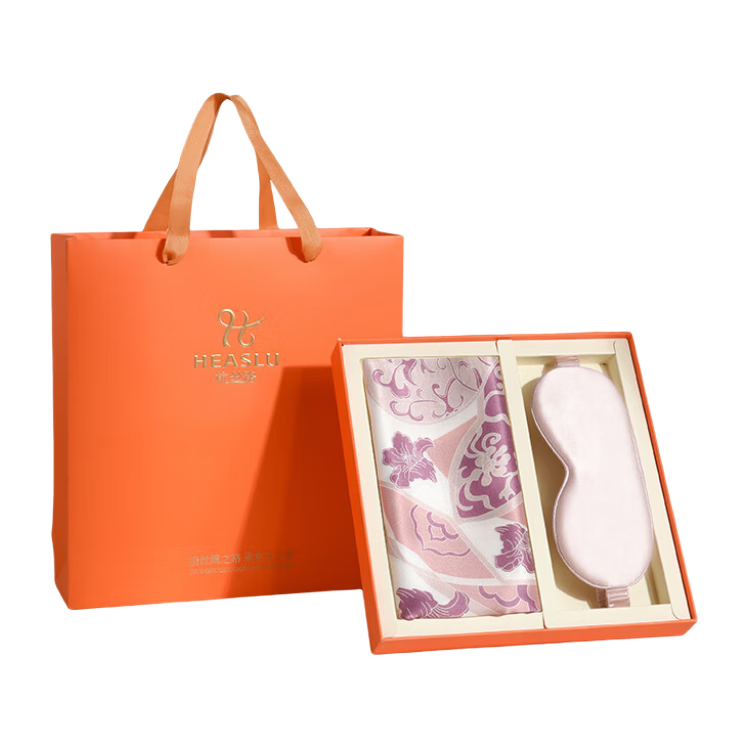 Hangsilu Silk Scarf Sleep Mask Set, Mulberry Silk Shawl, Gift for Mom Or Wife, Mid-Autumn Festival High-End Practical Birthday Present