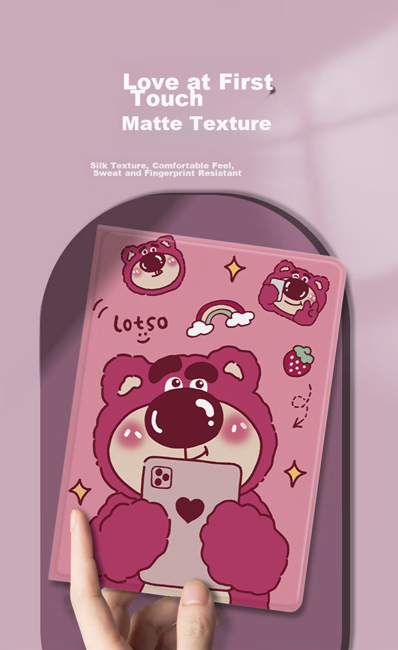 Yingkaida Compatible with Huawei MatePad Air 11.5-Inch, Universal Fit for MatePad 24/23 Models, 11.5-Inch Protective Case, Cartoon Anti-Drop Tablet Cover, Strawberry Bear Design, 2023 Model 6