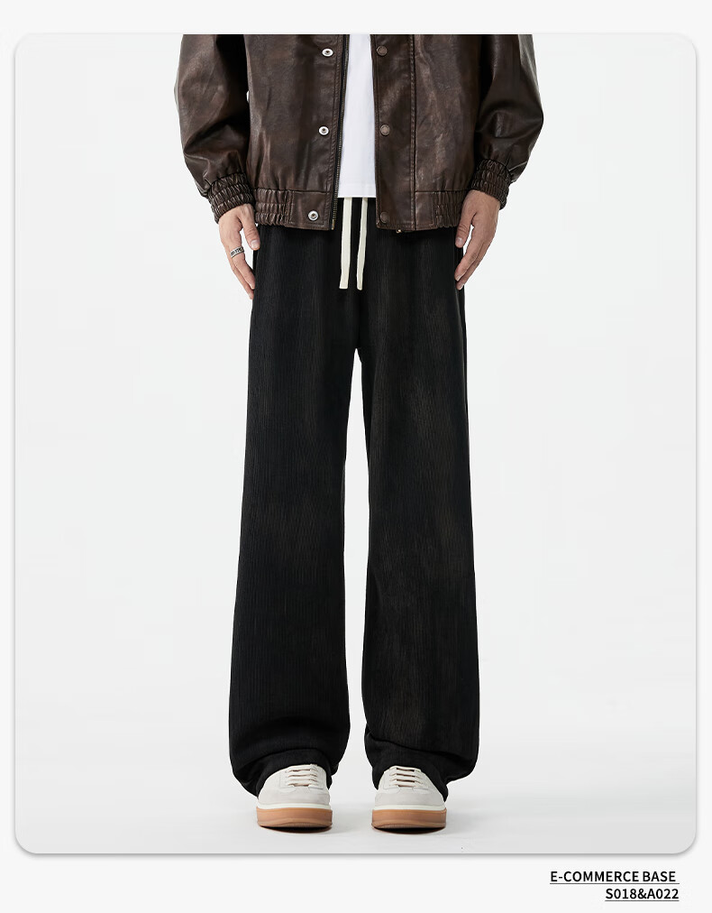 SWAMP AREA Casual Pants for Men And Women, Trendy Straight-Leg Loose-Fit American-Style Sweatpants K019 Beige 2XL 9