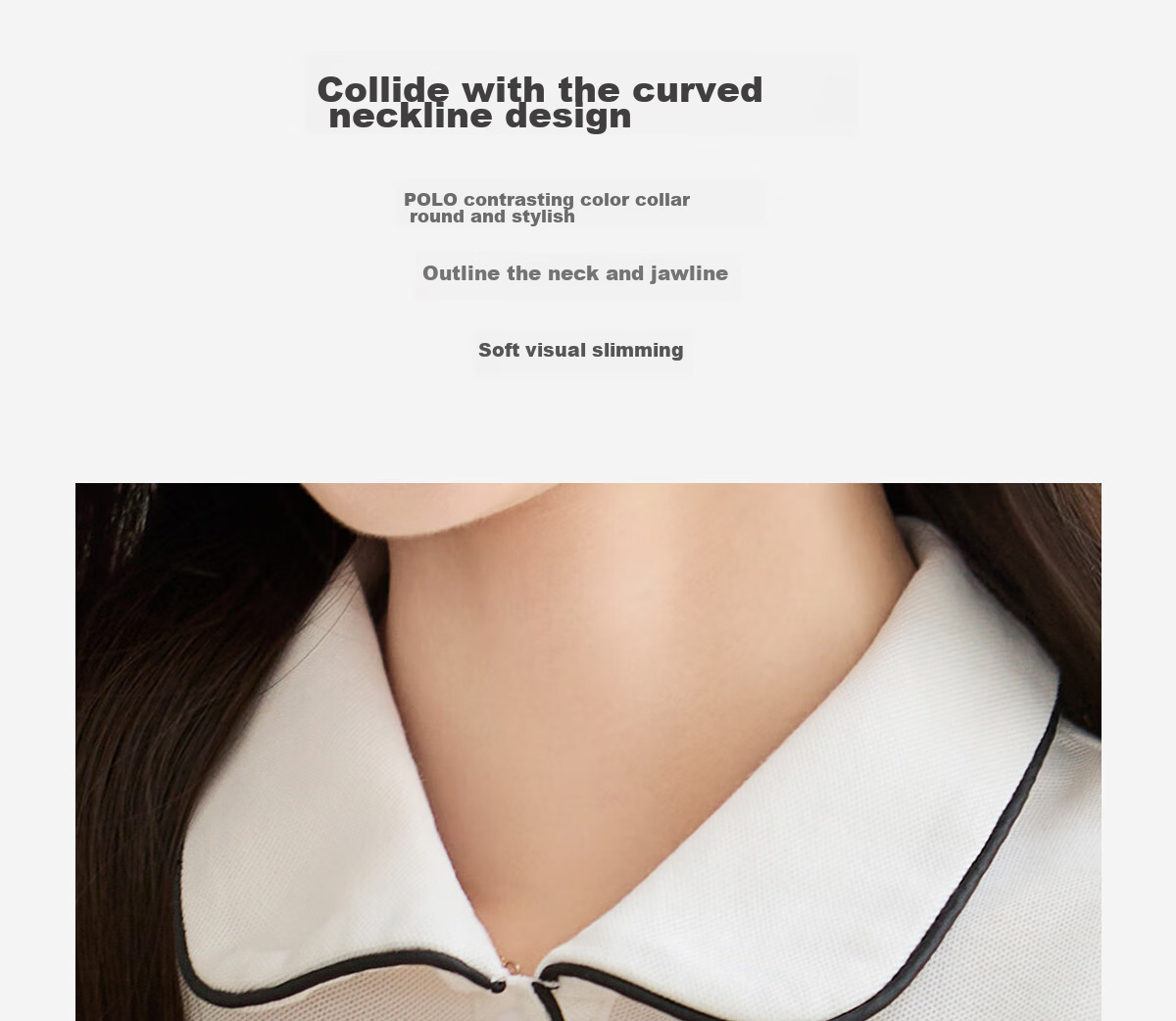 Taxiang Women's Short-Sleeve T-Shirt, Versatile Ladies' Polo Shirt, Casual Letter-Design Collared T-Shirt Top T144T1843 8