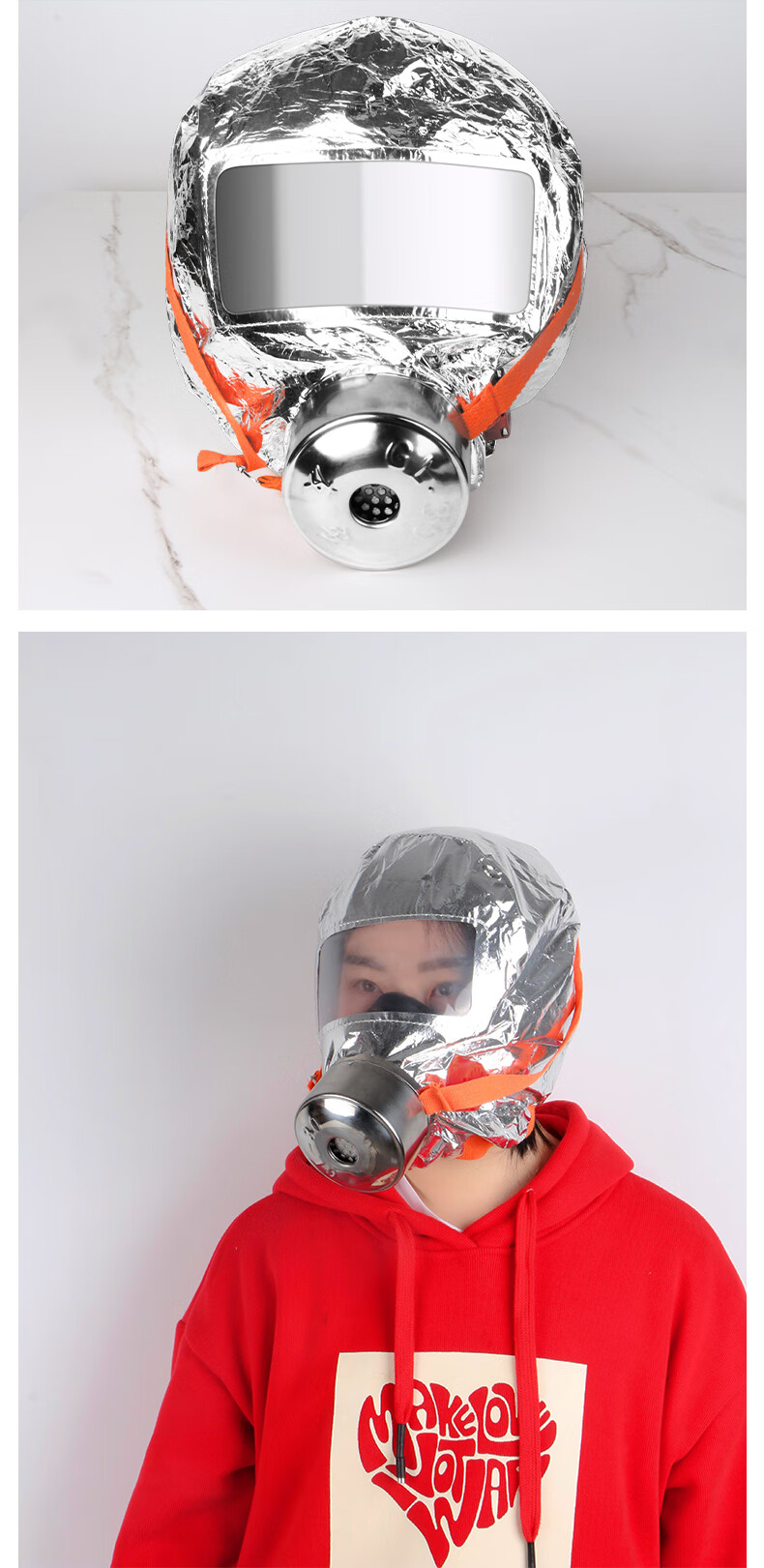 UOSEN Fire Mask, Smoke And Gas Protection Facepiece, National Fire Protection 3C Certified, Fire Escape Filter-Type Self-Rescue Respirator 10