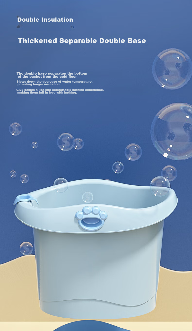 Babyhood Baby Bear Bathtub, Children's Bathing Tub, Infant Swimming Tub, Extra Large And Thick Baby Bathtub, 310 Blue 9