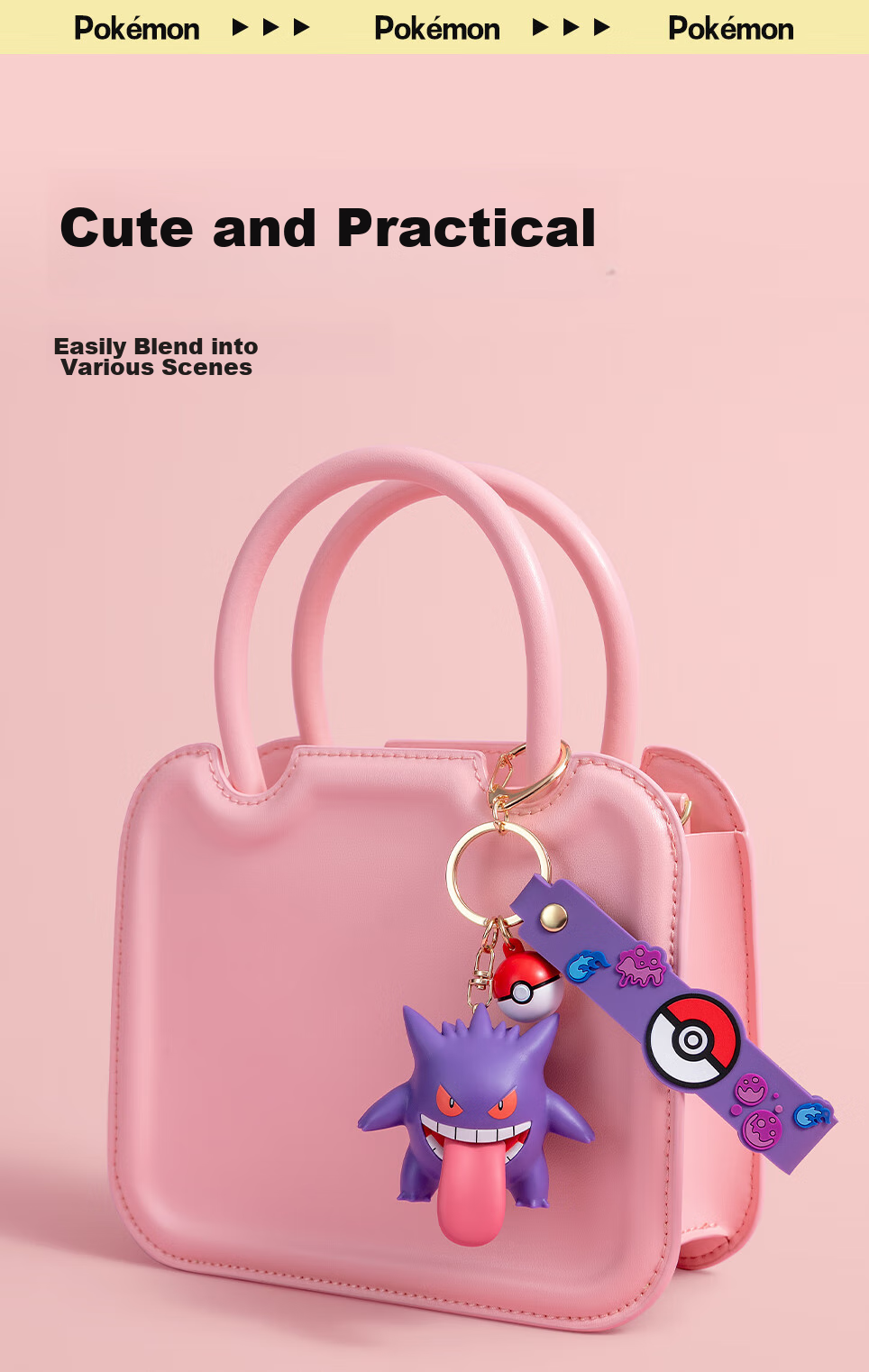 Funism Pokemon Keychain, Mewtwo Car Pendant, Backpack Charm, Birthday Gift, 52mm 3