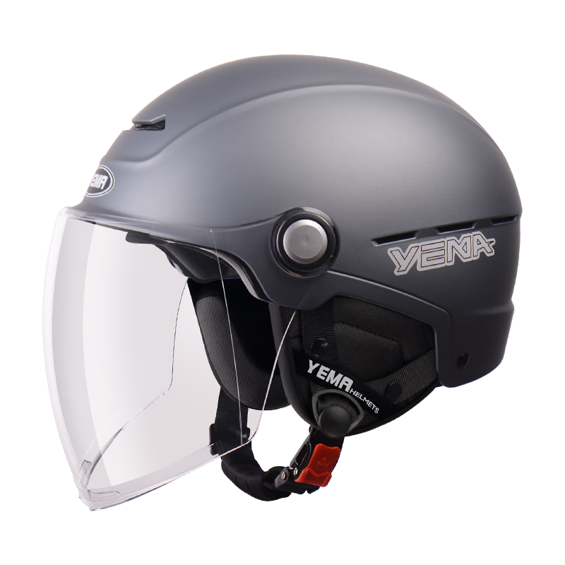 YEMA 3c Certified New National Standard Class A 365S Electric Scooter Helmet for Men And Women, Large Size, Big Head Circumference, Suitable for Summer And All Seasons, Motorcycle Safety Helmet, Titanium Gray with Long Transparent Visor
