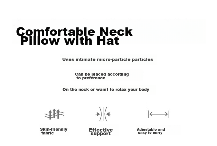 MUJI Comfortable Neck Pillow, Mid-Autumn Festival Gift, Nap Pillow, U-Shaped Pillow, Office Headrest, Backrest with Cap, Dark Gray 1