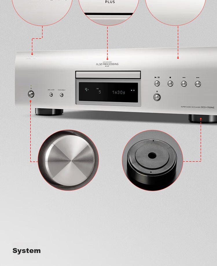 DENON DCD-1700NE Home Theater HiFi Audiophile Sound System, CD/SACD Player, DVD-R/RW, Silver 13