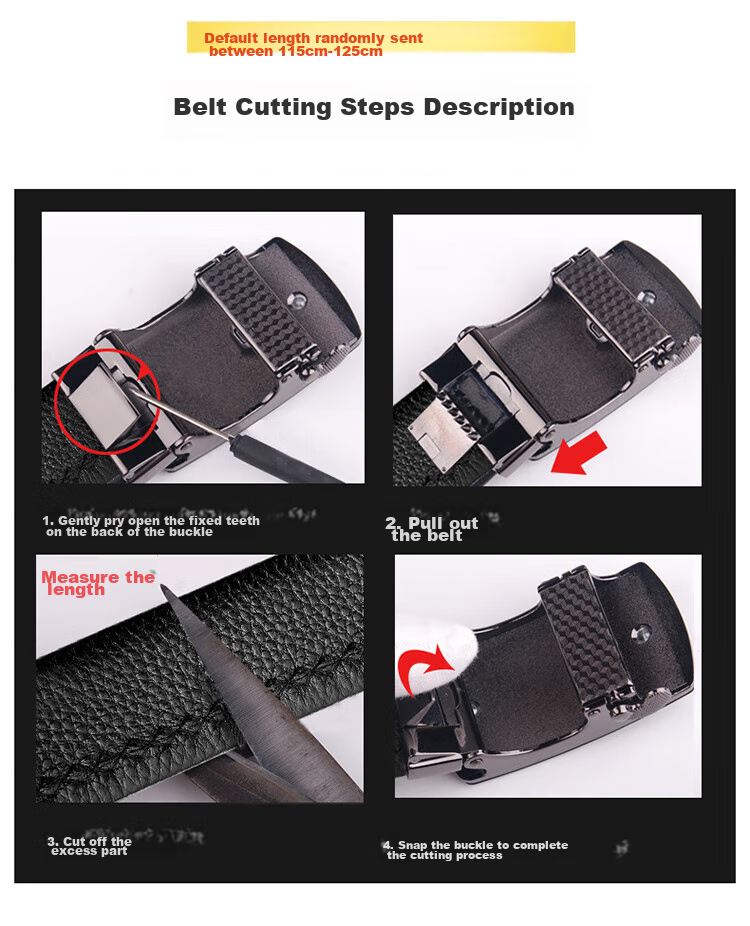 CARTELO Men's Casual Automatic Buckle Belt, Top-Grain Leather, Youth Business Trouser Belt, Gift for Boyfriend Or Father's Day 8