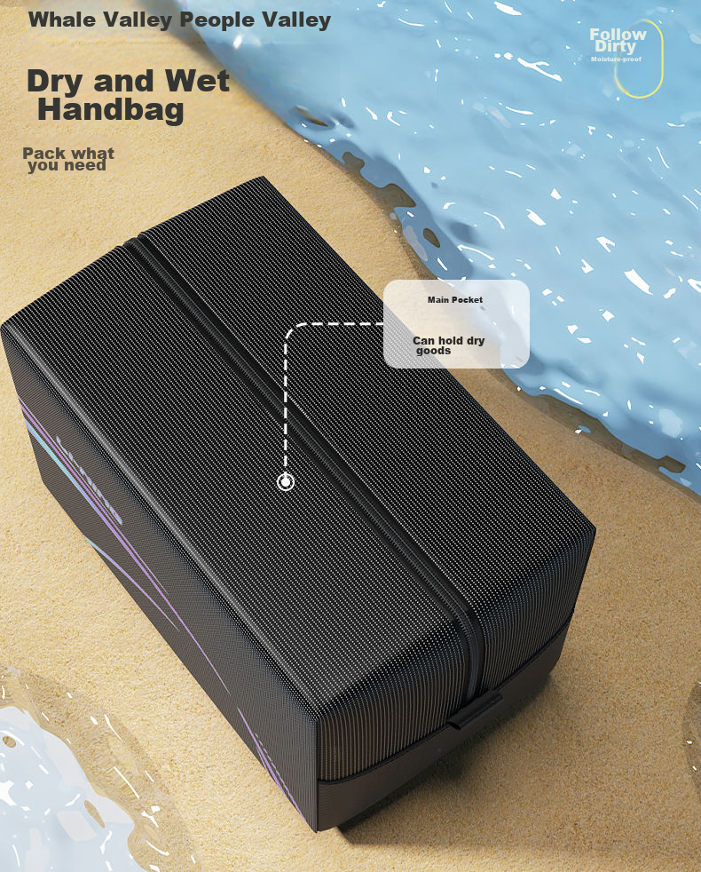 Li-Ning Swim Bag, Dry And Wet Separation, Portable Waterproof Professional Large Capacity Swimming Gear for Men And Women, Handheld Waterproof Swim Bag 7011 5