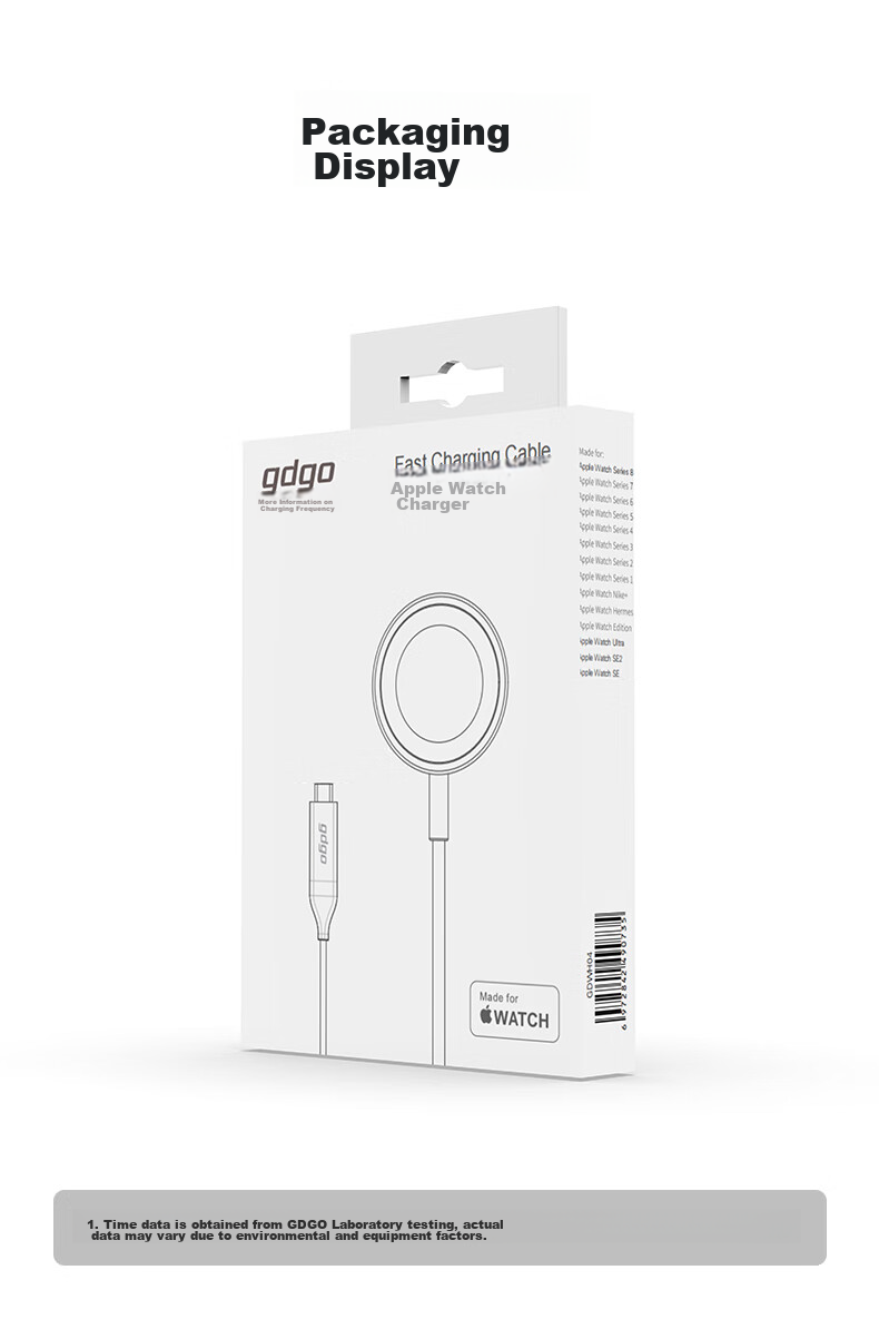 GDGO [Apple MFW Certified] Apple Watch Charger S12/11/10/9/Ultra3 Fast Charging Braided Cable Compatible with Apple Watch Wireless Charging, Includes Base Statio 17