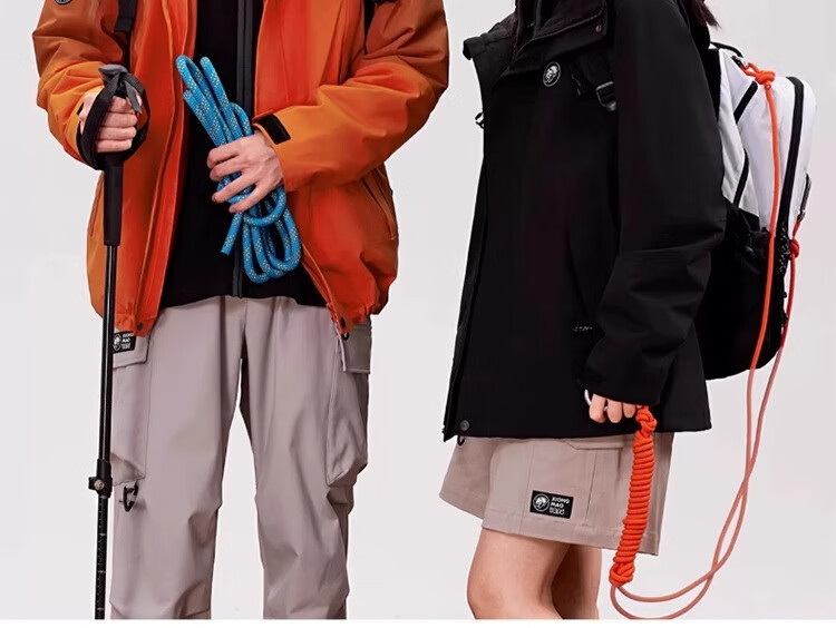 CAMEL Panda Outdoor Three-In Orange Jacket for Men And Women, Windproof Waterproof Triple-Protection Coat Hiking Outfit R611 16