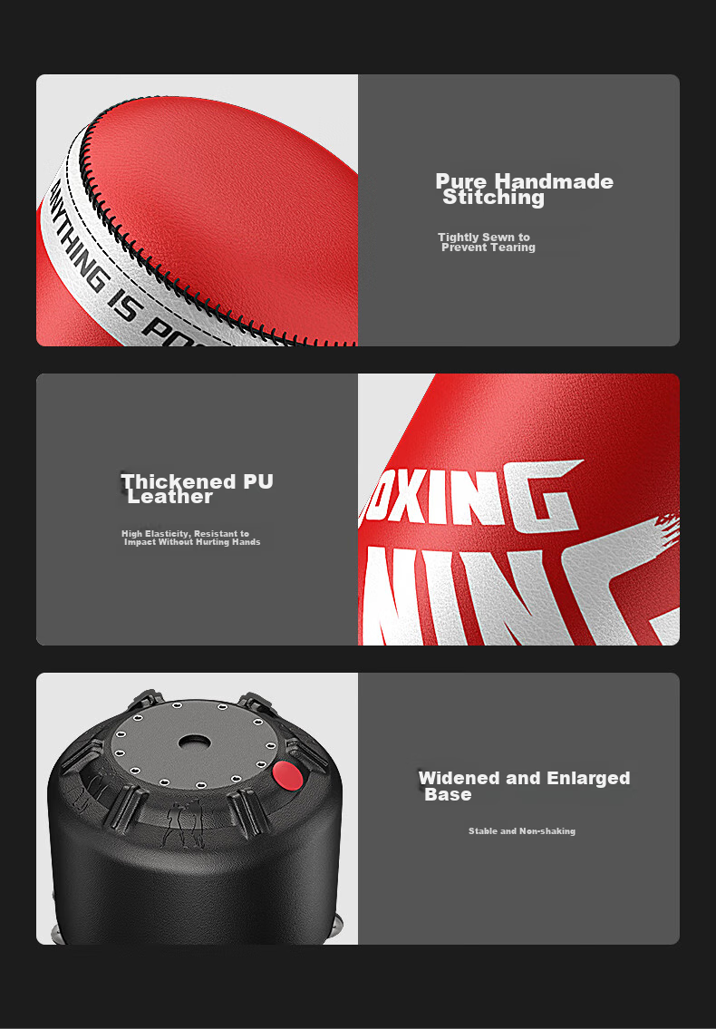 Li-Ning Boxing Training Equipment Punching Bag, Non-Fall Sandbag, Home Use for Adults And Children, Standing Kickboxing And Martial Arts Practice, Red 13