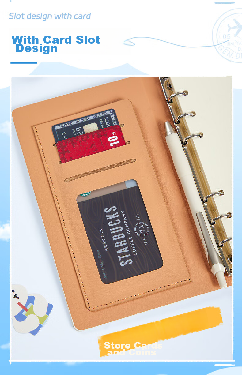 Jiaranheng Travel Stamp Collection Notebook, Blank Pages A6, Stamp Collection Book, Loose-Leaf Notebook, Beijing Palace Museum Tourist Spot Journal, Souvenir, Red 8