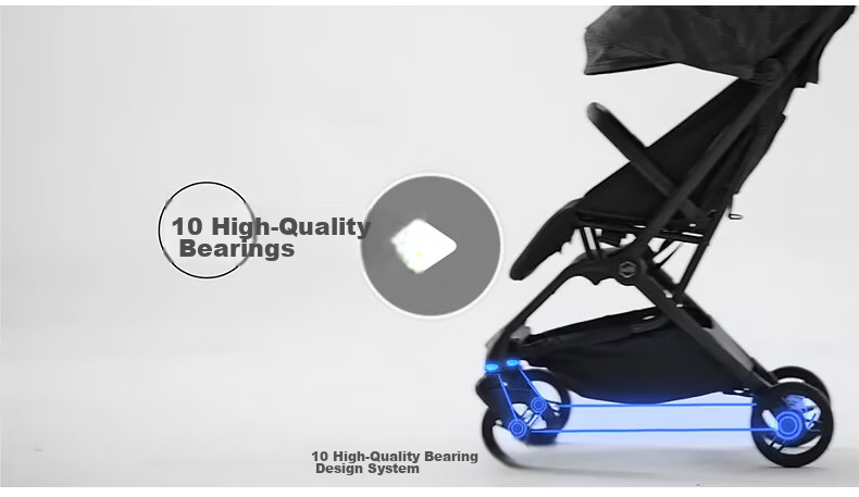 HBR Stroller, Lightweight High-View Children's Carriage, Can Sit And Lie Down, Mpro Automatic Folding, Dark Gree 7