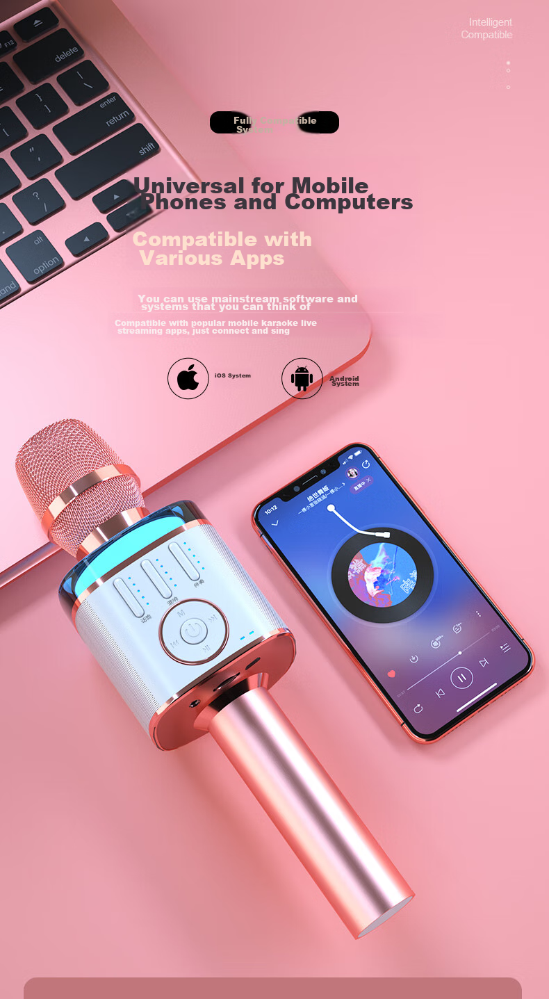 Hifier Wireless Bluetooth Microphone Speaker All-In Mobile Ai Voice Tuning Home KTV Indoor Outdoor Karaoke Live Streaming Host Portable Microphone Long Battery Life Live Streaming Device X9 8