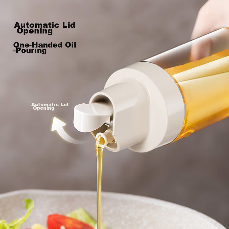 MAXCOOK Automatic Opening And Closing Oil Bottle, Glass Oil Bottle 500ML, Seasoning Bottle for Soy Sauce And Vinegar, Set of 2 MCPJ2747