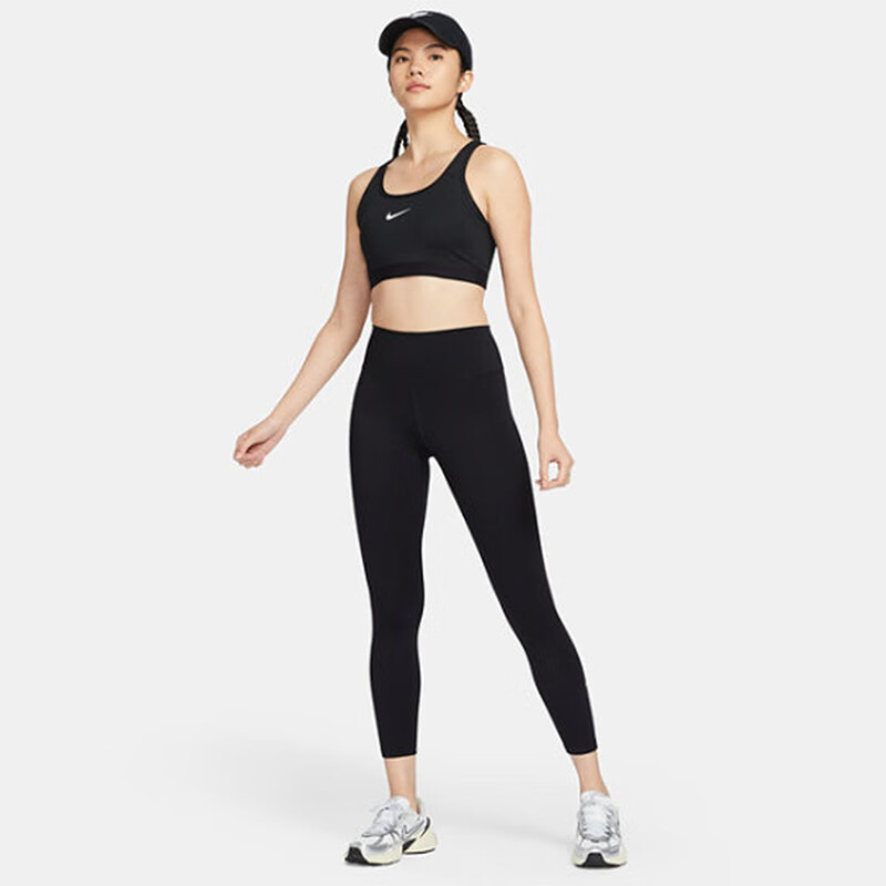 NIKE Women's Fitness Leggings, Spring And Autumn Tight Yoga Pants, Stretchy And Form-Fitting, FN3233-010, Black, Size S 8