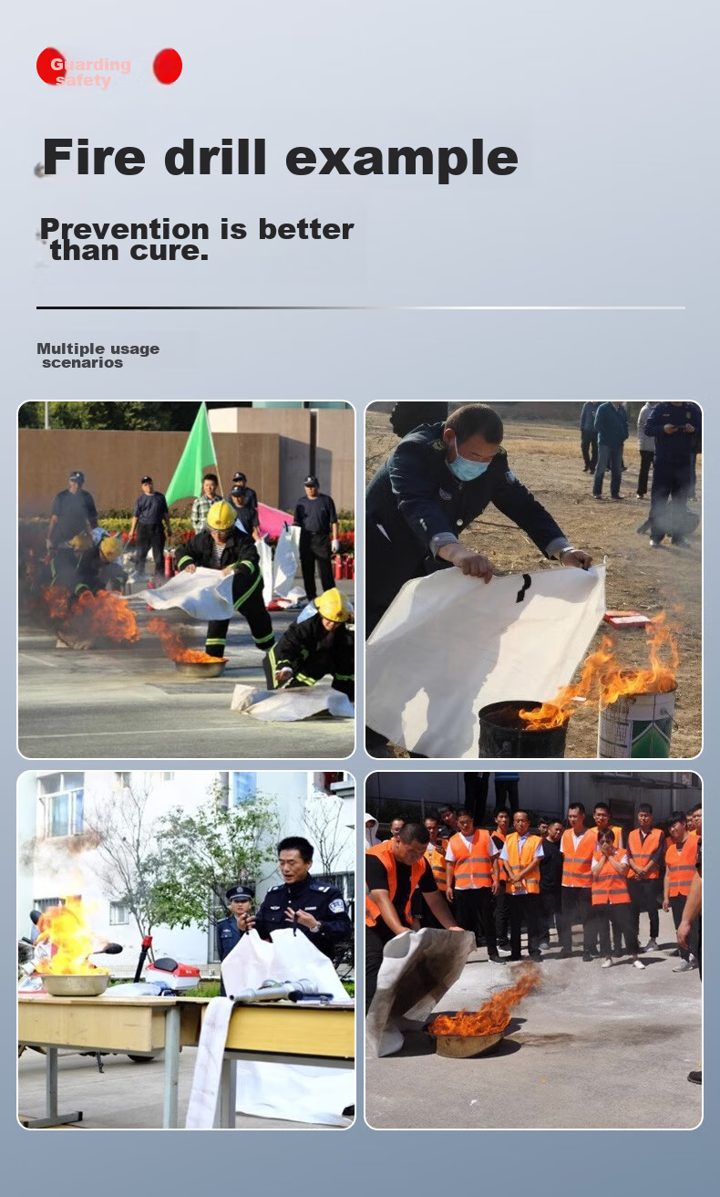 Zhunhang Silicone Fire Blanket, Flame-Resistant Blanket for Home Kitchen And Factory Use, Fire Escape Blanket, 1.5*1.5M 9
